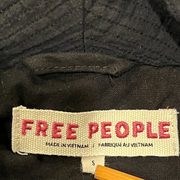 Free People Rowan Cotton Double Breasted Blazer, Black S - Picture 4 of 11